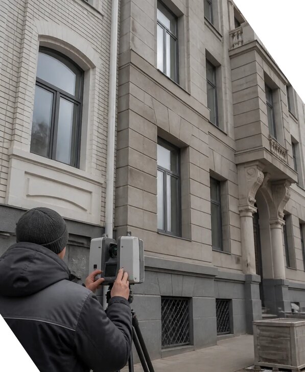 Лазерное сканирование фасадов зданий для обследования в Первоуральске